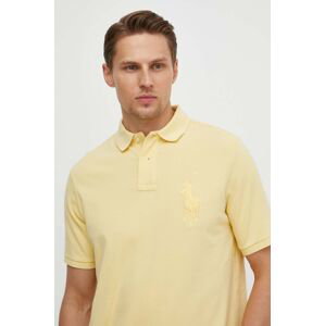 Bavlnené polo tričko Polo Ralph Lauren žltá farba, s nášivkou
