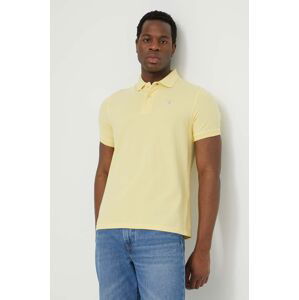 Bavlnené polo tričko Barbour žltá farba, jednofarebný