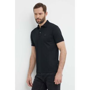 Bavlnené polo tričko BOSS čierna farba,jednofarebný,50515596