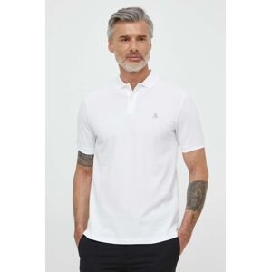 Bavlnené polo tričko Marc O'Polo biela farba, jednofarebný, 423223053092