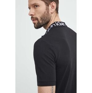 Polo tričko Calvin Klein pánske,čierna farba,jednofarebné,K10K112467