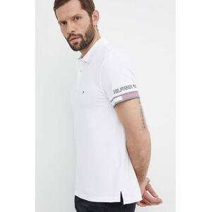 Polo tričko Tommy Hilfiger pánske, biela farba, jednofarebné, MW0MW34780