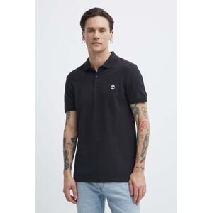 Polo tričko Timberland pánske, čierna farba, jednofarebné, TB0A2DJE0011