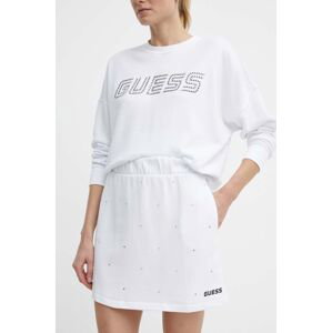 Sukňa Guess SKYLAR biela farba, mini, áčkový strih, V4GD08 K8802