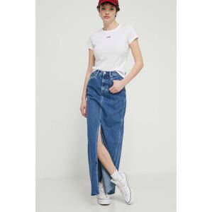 Rifľová sukňa Tommy Jeans maxi, rovný strih, DW0DW17673