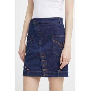 Rifľová sukňa Moschino Jeans mini, puzdrová