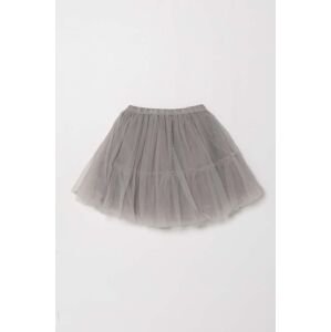 Dievčenská sukňa United Colors of Benetton šedá farba, mini, áčkový strih