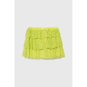 Dievčenská sukňa Pinko Up zelená farba, mini, áčkový strih