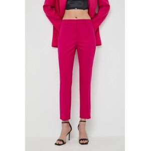 Nohavice Weekend Max Mara dámske, ružová farba, cigaretový strih, vysoký pás