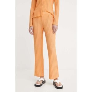 Nohavice Résumé AllegraRS Pant dámske, oranžová farba, rovné, vysoký pás, 20461120