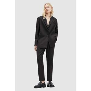 Nohavice AllSaints NELLIE TROUSER dámske, čierna farba, rovné, stredne vysoký pás, WT513Z