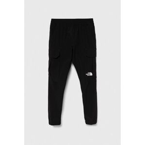 Detské tepláky The North Face WOVEN CARGO PANT čierna farba, jednofarebné