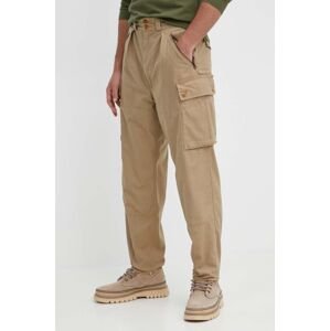 Bavlnené nohavice Polo Ralph Lauren zelená farba, strih cargo, 710924110