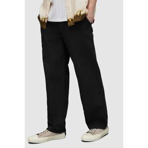 Nohavice s prímesou ľanu AllSaints HANBURY TROUSERS čierna farba, rovné, MF080Y