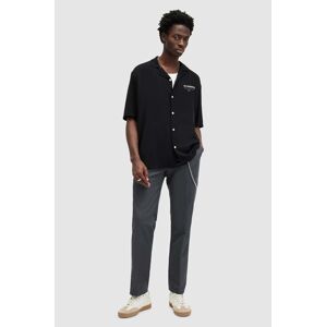 Nohavice AllSaints BRITE TROUSER pánske, šedá farba, rovné, MM049Z