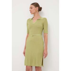 Šaty Elisabetta Franchi zelená farba, mini, áčkový strih, AM60R41E2,