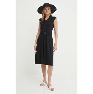 Šaty Lauren Ralph Lauren čierna farba, mini, áčkový strih, 250933440