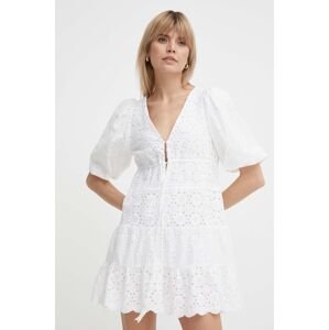 Bavlnené šaty Pepe Jeans DELIA biela farba, mini, áčkový strih, PL953475