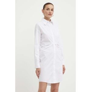 Bavlnené šaty Pinko biela farba, mini, priliehavá, 103737 A1XO
