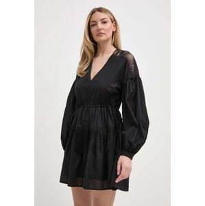 Bavlnené šaty Pinko čierna farba, mini, oversize, 103741 A1XN