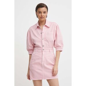 Šaty Pepe Jeans GRACIE ružová farba, mini, áčkový strih, PL953518