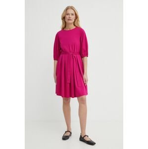 Bavlnené šaty Weekend Max Mara ružová farba, mini, áčkový strih, 2415621072600