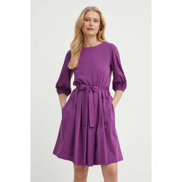 Bavlnené šaty Weekend Max Mara fialová farba, mini, áčkový strih, 2415621072600