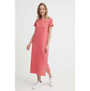 Bavlnené šaty Polo Ralph Lauren ružová farba,midi,rovný strih,211935607