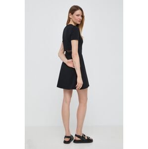 Šaty Max Mara Leisure čierna farba, mini, áčkový strih