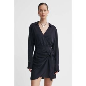 Šaty Abercrombie & Fitch čierna farba, mini, rovný strih