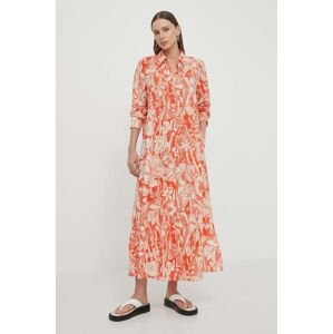 Bavlnené šaty Marc O'Polo oranžová farba, maxi, oversize, 403119321471