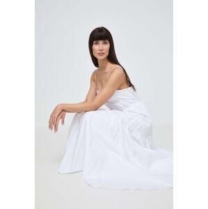 Bavlnené šaty Ivy Oak biela farba, maxi, áčkový strih, IO117615