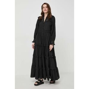 Šaty Ivy Oak čierna farba, maxi, áčkový strih, IO117619