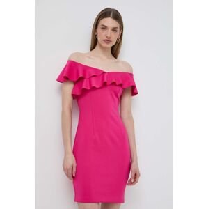 Šaty Guess SYLVIE ružová farba, mini, priliehavá, W4GK0F K3PP0