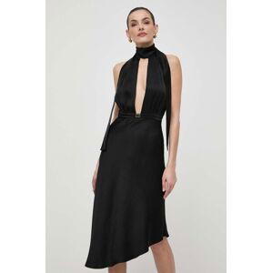Šaty Elisabetta Franchi čierna farba, mini, áčkový strih