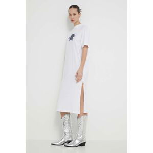 Bavlnené šaty Karl Lagerfeld Jeans biela farba, mini, rovný strih
