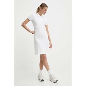 Bavlnené šaty Rossignol biela farba, mini, rovný strih, RLLWD02