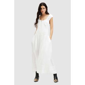 Šaty AllSaints ELIZA MAXI DRESS biela farba, maxi, áčkový strih, W204DA