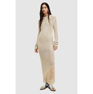 Šaty AllSaints JESSE DRESS hnedá farba, maxi, priliehavá, WD596Z