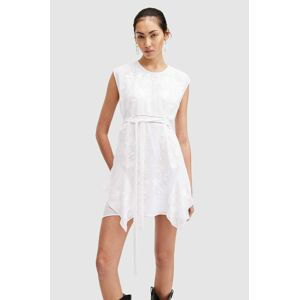 Šaty AllSaints AUDRINA EMB DRESS biela farba, mini, áčkový strih, W179DA