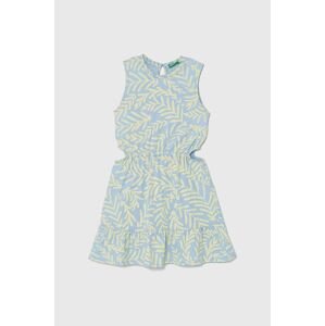 Dievčenské bavlnené šaty United Colors of Benetton mini, áčkový strih