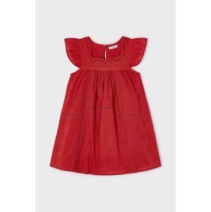 Dievčenské bavlnené šaty Mayoral fialová farba, mini, áčkový strih