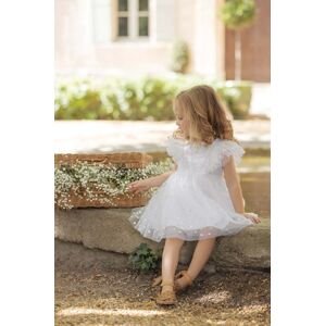 Dievčenské šaty Tartine et Chocolat biela farba, mini, áčkový strih