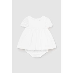 Šaty pre bábätká Mayoral Newborn béžová farba, mini, áčkový strih