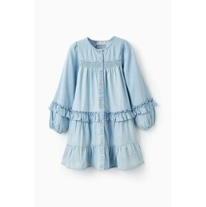 Dievčenské bavlnené šaty zippy mini, áčkový strih