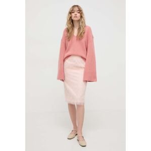 Vlnený sveter By Malene Birger dámsky, ružová farba