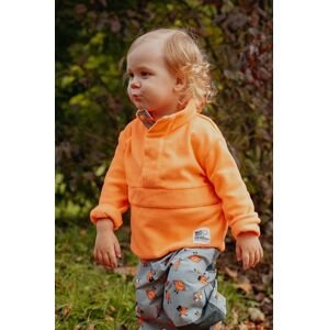 Detská mikina Jack Wolfskin SMILEYWORLD MIDLAYER oranžová farba, jednofarebná