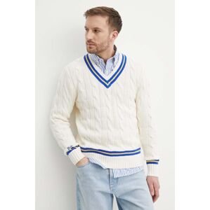 Bavlnený sveter Polo Ralph Lauren béžová farba, 710934013