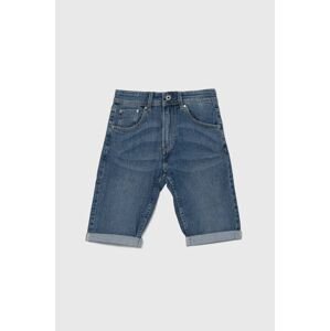 Rifľové krátke nohavice Pepe Jeans SLIM nastaviteľný pás