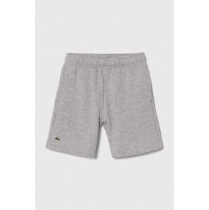 Detské krátke nohavice Lacoste šedá farba, melanžové, nastaviteľný pás